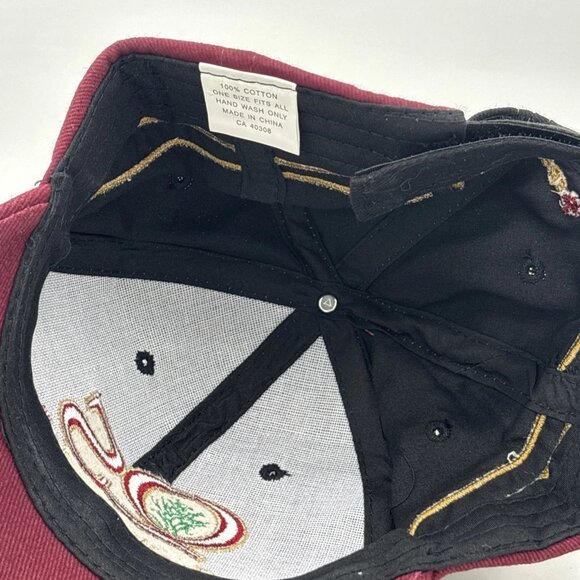 Quality Seeds Hat Cap Adjustable Black Burgundy 100% Cotton One Size - Picture 8 of 8